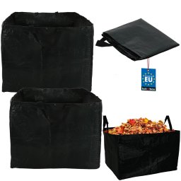 Grădină sac coș pentru frunze iarbă dreptunghiular verde 120 l set de 2 buc.