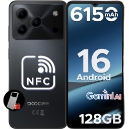 Telefon Doogee Note 56 Pro 4G Octa-Core 6.56-inch IPS 90Hz 4GB RAM 128GB NFC 6150mAh Android 16 Black