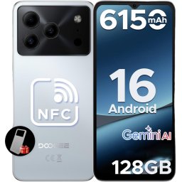 Telefon Doogee Note 56 Pro 4G Octa-Core 6.56-inch IPS 90Hz 4GB RAM 128GB NFC 6150mAh Android 16 Silver