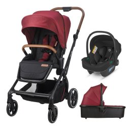 Carucior modular 3 in 1 Coccolle Saliara Cabernet+ Scoica auto iSize Coccolle Knox Black