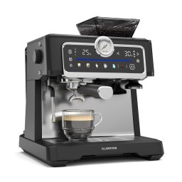 Klarstein Aparat de cafea GrandPresso Touch, 20 bar, râșniță integrată, indicator de presiune, spumă de lapte (TK42-GrandPressoTSSB)