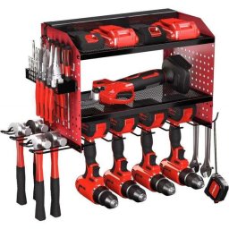 Cutie de scule metalică robustă pentru scule electrice, organizator rezistent pentru garaj, capacitate mare