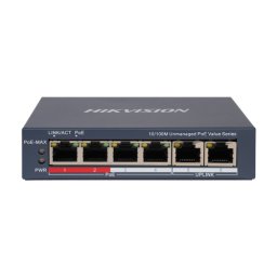 Switch 4 x RJ45 10 100 Mbps PoE, 2 x RJ45 10 100 Mbps, Unmanaged - HIKVISION DS-3E0106P-E-M