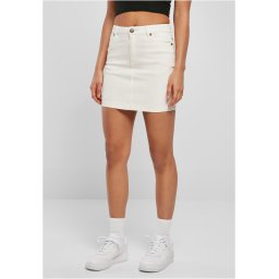 Women's Organic Stretch Denim Mini Skirt Grey White Raw