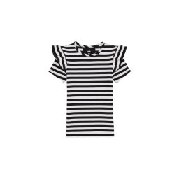 WE Fashion Tricou negru / alb