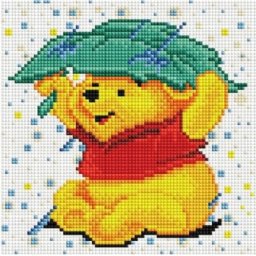 Set goblen cu diamante, cu sasiu, Winnie the Pooh, 20x20 cm