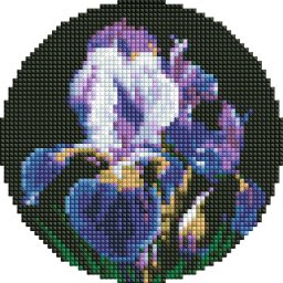 Set goblen cu diamante rotund, cu sasiu, Iris delicat, O19 cm
