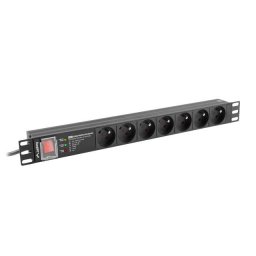Prelungitor LANBERG POWER STRIP PDU RACK 19" (1U, 16A, 7X 230V PL, 2m)