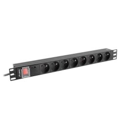 Prelungitor LANBERG POWER STRIP PDU RACK 19" (1U, 16A, 7X Shuko, 2m)