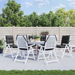 Perne scaun cu spatar mic, 6 buc., negru, textil oxford GartenMobel Dekor