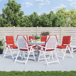 Perne scaun cu spatar mic, 6 buc., rosu, textil oxford GartenMobel Dekor