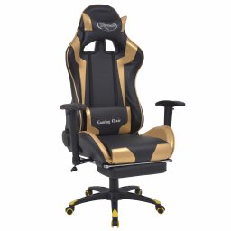 Scaun de gaming Auriu 70 x 71 x 136 cm Piele artificiala GartenMobel Dekor