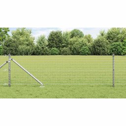 Set 13 stalpi de gard metalici argintii 100 cm, din otel galvanizat