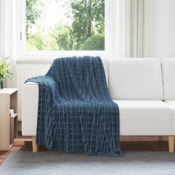 Paturi de aruncat 6 pcs Albastru marin 150 x 130 cm Molton GartenMobel Dekor