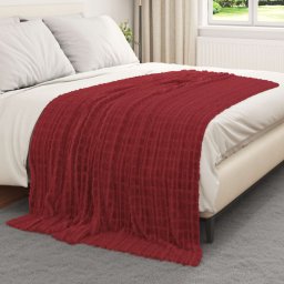 Paturi de aruncat 6 pcs Rosu Bordeaux 200 x 150 cm Molton GartenMobel Dekor