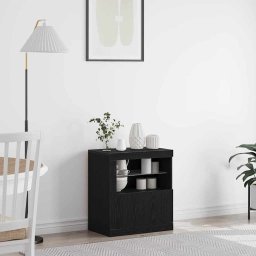 Bufet LED Negru 60,5 x 37 x 67 cm Lemn compozit GartenMobel Dekor