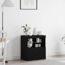 Bufet LED Negru 60,5 x 37 x 67 cm Lemn compozit GartenMobel Dekor