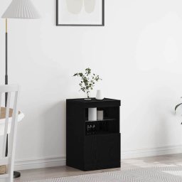Bufet LED Stejar Negru 41 x 37 x 67 cm Lemn compozit GartenMobel Dekor