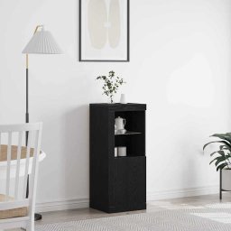 Bufet LED Stejar Negru 41 x 37 x 100 cm Lemn compozit GartenMobel Dekor