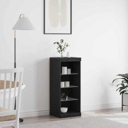 Bufet LED Stejar Negru 41 x 37 x 100 cm Lemn compozit GartenMobel Dekor