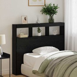 Tablie cap cu raft Stejar Negru 120 x 17 x 102 cm Lemn compozit GartenMobel Dekor
