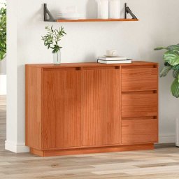 Bufet Stejar închis 111 x 34 x 75 cm Lemn de pin masiv GartenMobel Dekor