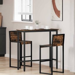 masa Stejar fumuriu 100 x 40 x 90,5 cm Lemn ingineresc si otel GartenMobel Dekor