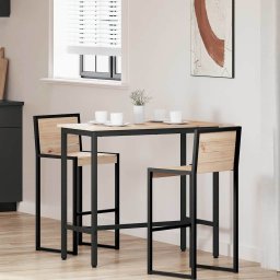 masa natural 100 x 50 x 91 cm Lemn ingineresc si otel GartenMobel Dekor