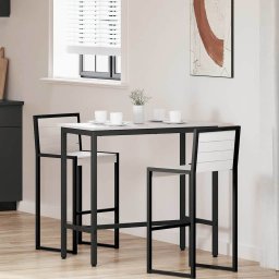 masa Alb 100 x 50 x 91 cm Lemn ingineresc si otel GartenMobel Dekor