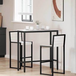 masa Alb 100 x 40 x 101 cm Lemn ingineresc si otel GartenMobel Dekor