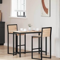 masa natural 100 x 50 x 77 cm Lemn ingineresc si otel GartenMobel Dekor