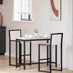 masa Alb 100 x 50 x 77 cm Lemn ingineresc si otel GartenMobel Dekor