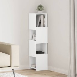 Dulap de colt Alb 25,5x25x102cm Lemn compozit GartenMobel Dekor
