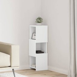 Dulap de colt Alb 25,5x25x80cm Lemn compozit GartenMobel Dekor