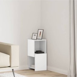 Dulap de colt Alb 25,5x25x55cm Lemn compozit GartenMobel Dekor