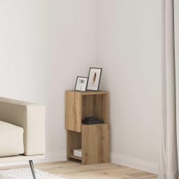 Dulap de colt Alb 25,5x25x55cm Lemn compozit GartenMobel Dekor