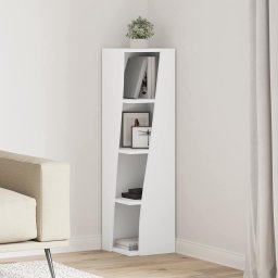 Dulap de colt Alb 27,5x27x102cm Lemn compozit GartenMobel Dekor