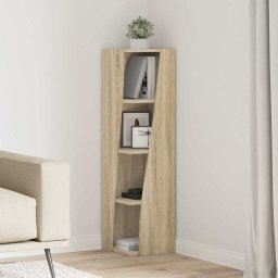 Dulap de colt Alb 27,5x27x102cm Lemn compozit GartenMobel Dekor