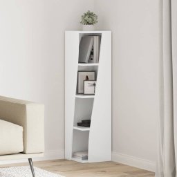 Dulap de colt Alb 27,5x27x102cm Lemn compozit GartenMobel Dekor