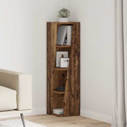 Dulap de colt Alb 27,5x27x102cm Lemn compozit GartenMobel Dekor