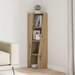 Dulap de colt Alb 27,5x27x102cm Lemn compozit GartenMobel Dekor