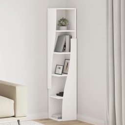Dulap de colt Alb 27,5x27x140cm Lemn compozit GartenMobel Dekor
