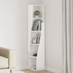 Dulap de colt Alb 27,5x27x140cm Lemn compozit GartenMobel Dekor