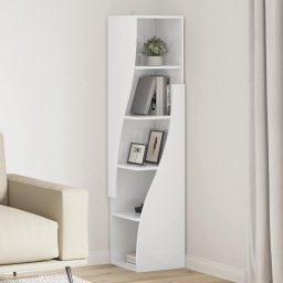 Dulap de colt Alb 32x32x140cm Lemn compozit GartenMobel Dekor