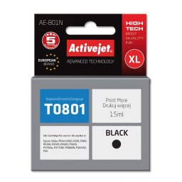 Activejet AE-801N ink for Epson printer, Epson T0801 replacement; Supreme; 15 ml; black