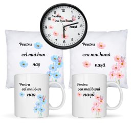 Set cana si perna Pentru cel mai bun nas Cea mai buna nasa, si ceas silentios Pentru cei mai buni nasi