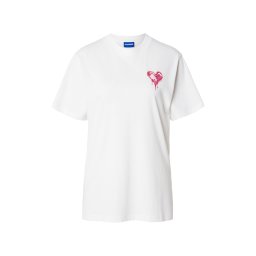 HUGO Tricou roz / alb