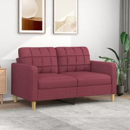 Gossi canapea cu 2 locuri, rosu vin, 140 cm, material textil