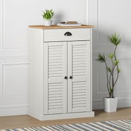 Gossi dulap de pantofi vigo, alb, 60x35x96 cm, lemn masiv de pin