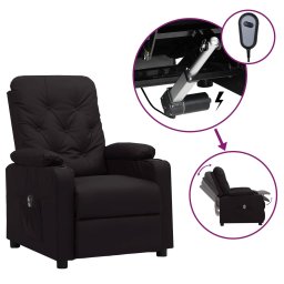 Gossi fotoliu rabatabil electric, negru, piele ecologica